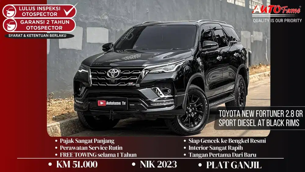 Toyota New Fortuner 2.8 GR Sport Diesel AT NIK 2023