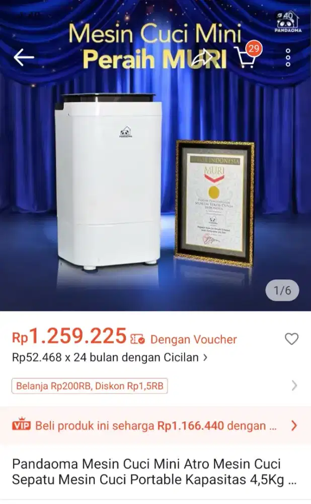 Jual rugi mesin cuci panda 4.5kg baru
