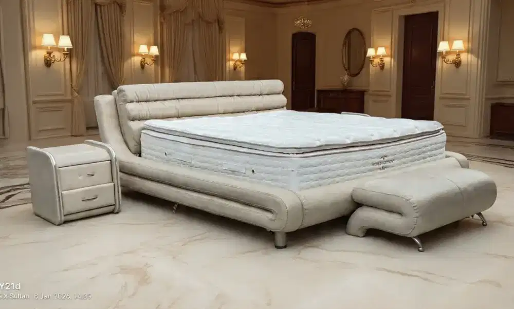 Kingkoil world edition set bedframe mewah kulit uk 180