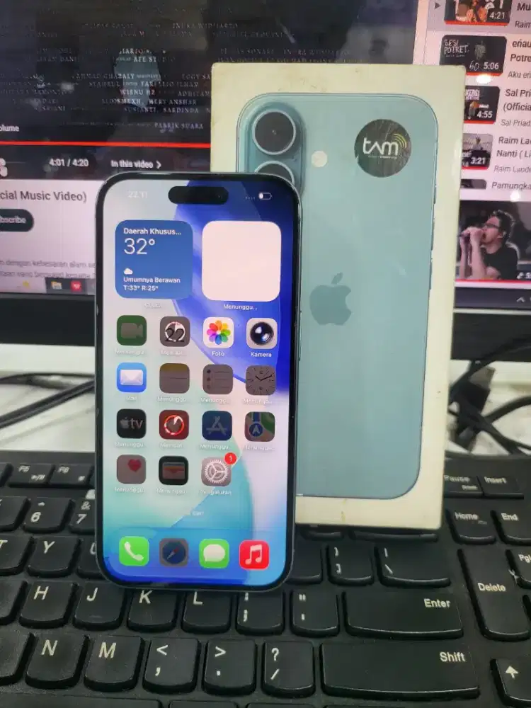 Iphone 16 128gb ibox fulset sampai nota .