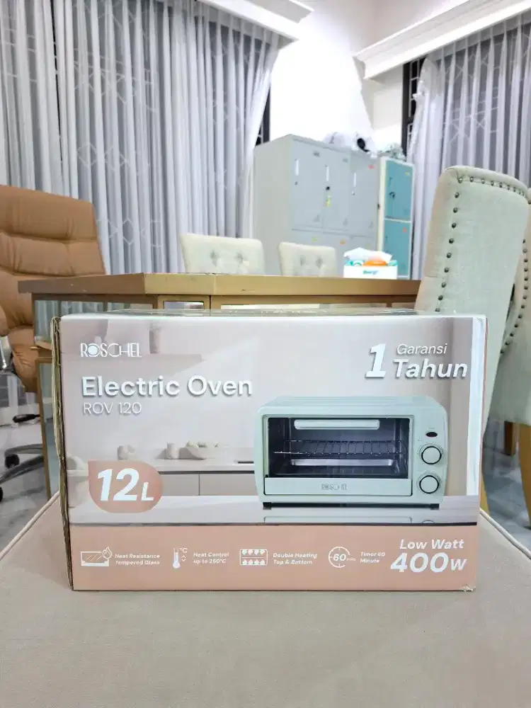 Oven Electric Roschel Low Watt 400 W & Kapasitas 12 Liter