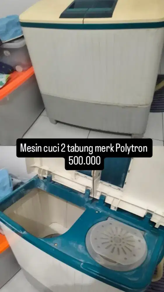 Mesin cuci 2 tabung merk Polytron