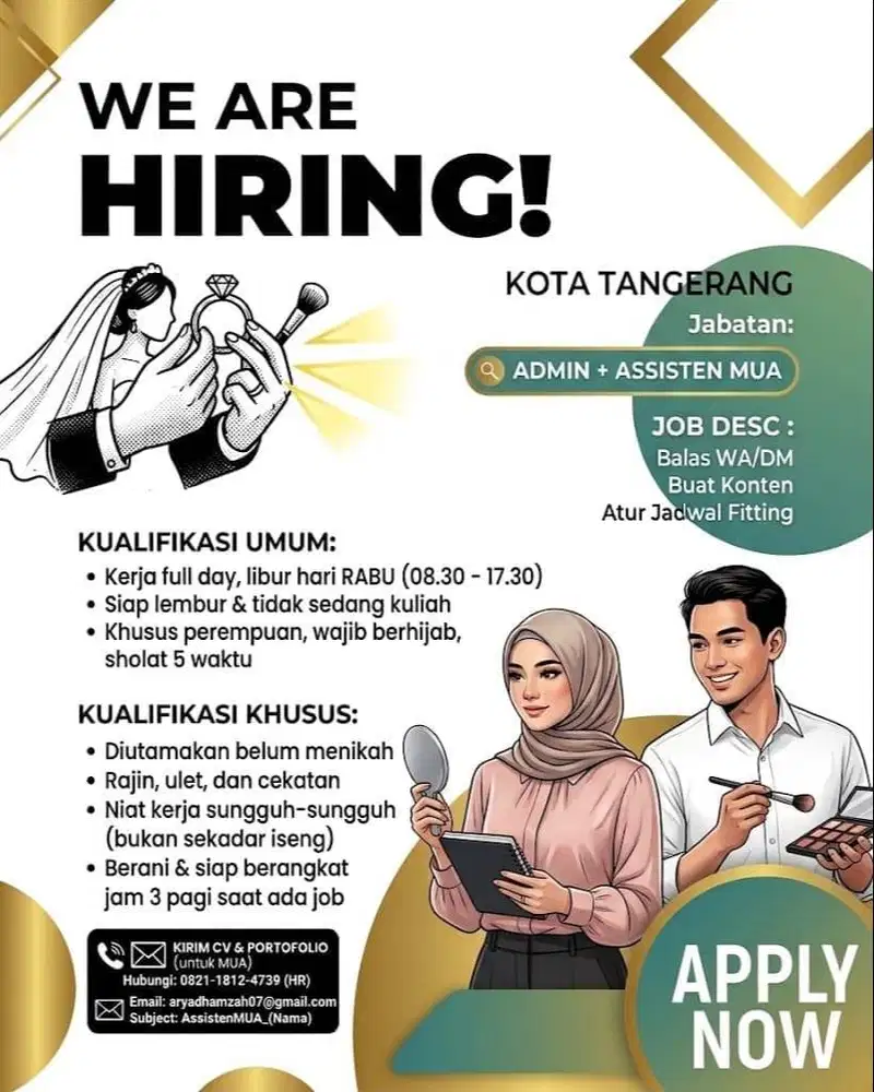 Lowongan Kerja Admin + Assisten MUA