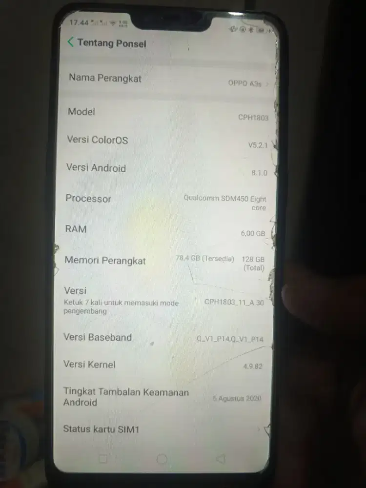 Oppo A3S Ram 6/128
