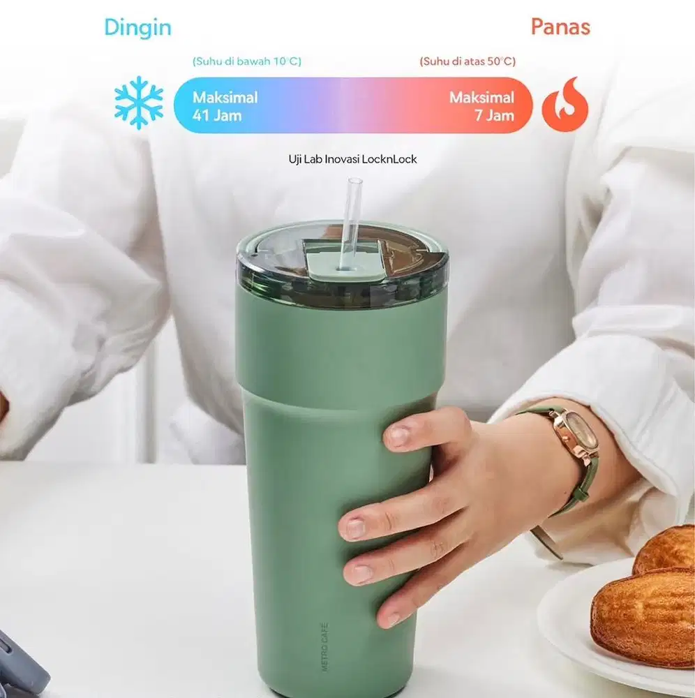 Tumbler locknlock metro cafe ceramic 900ml
