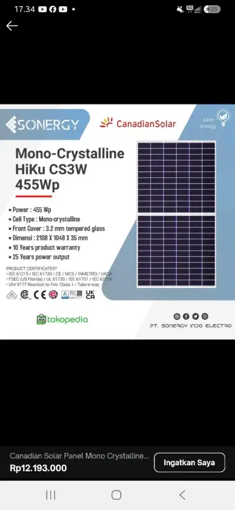 Panel Solar Cell