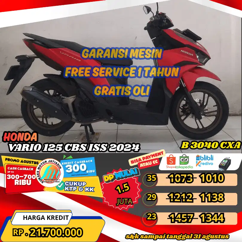 VARIO 125 CBS ISS 2024 BISA PAYMENTSPYLATER KREDIVO & CC (SUKSESMOTOR)