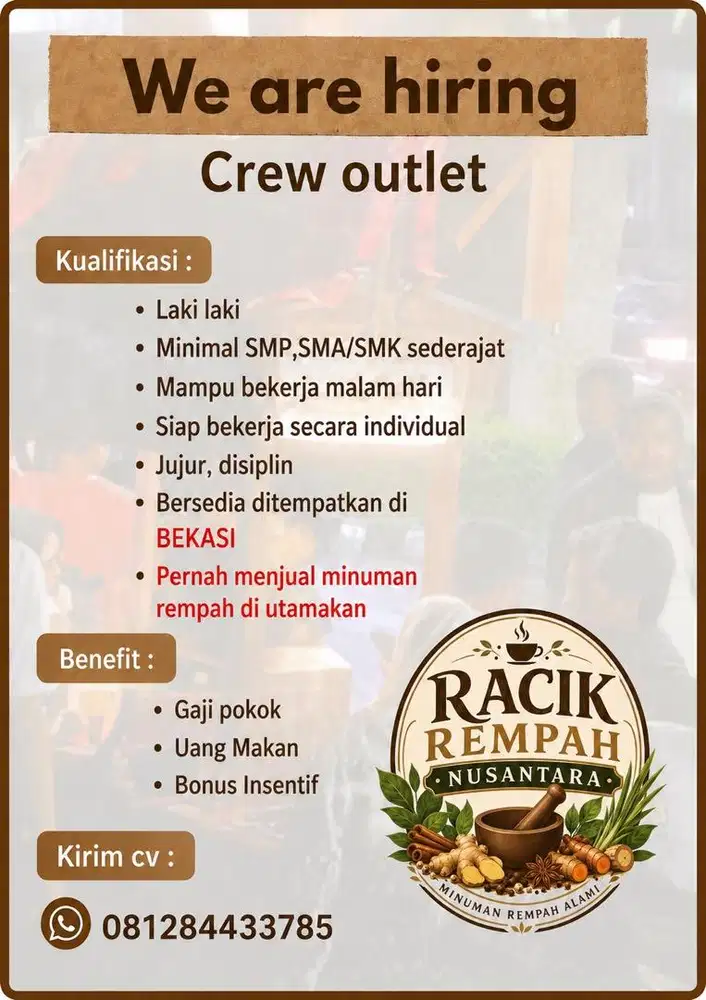 Lowongan kerja minuman rempah