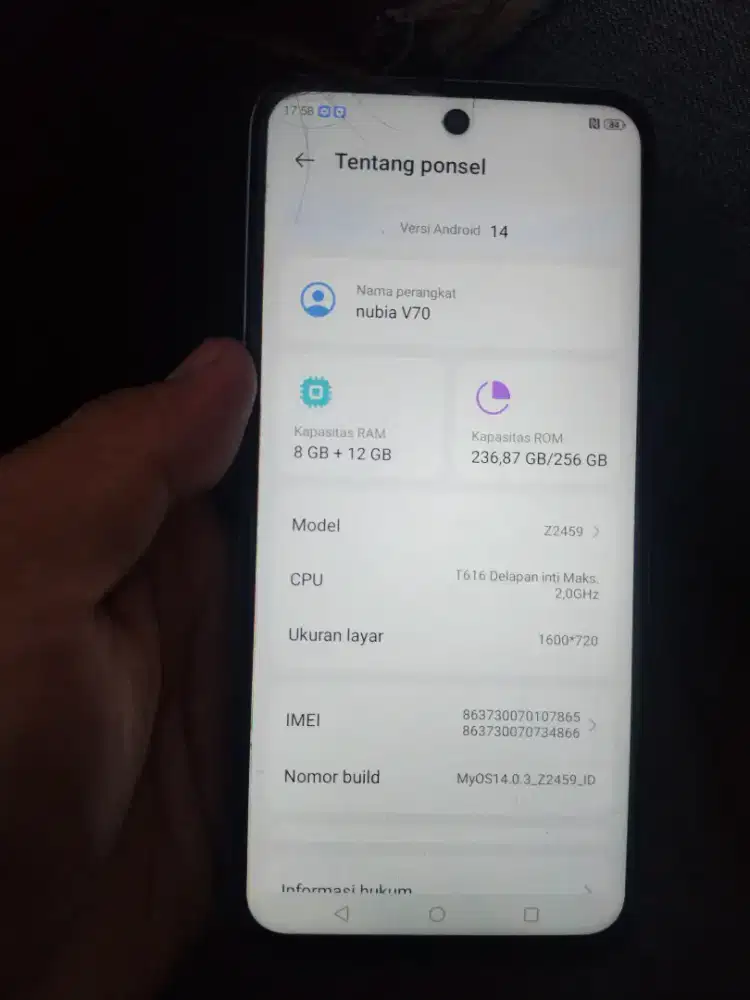 Nubia V70 hp+cas