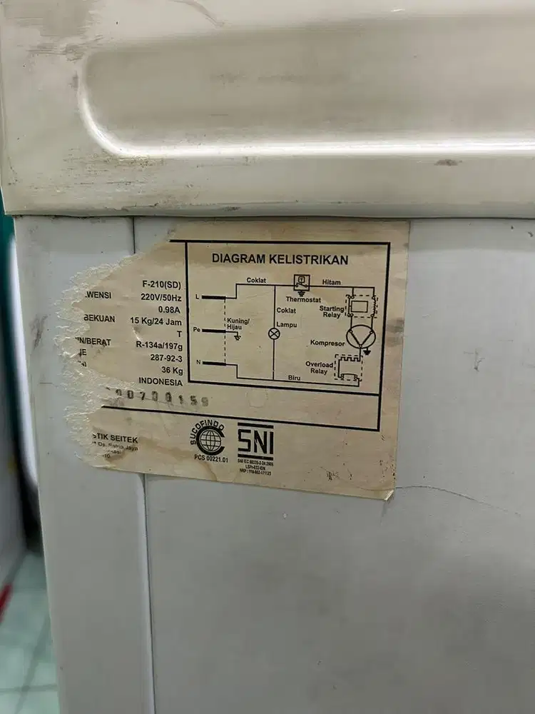 Freezer Frigigate F-210(SD) 200Liter