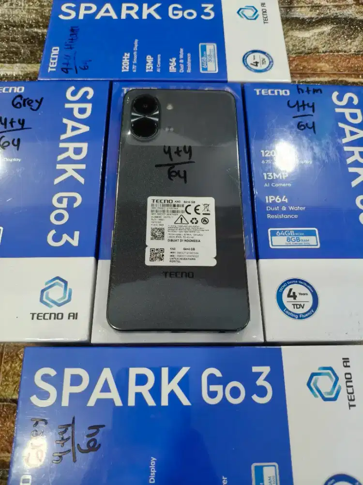 Tecno spark go 3 4+4/64 baru segel garansi resmi