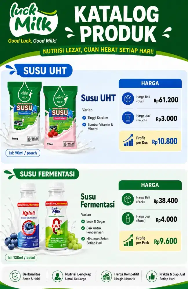 Susu kemasan botol dan bantal