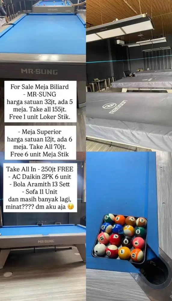 FOR SALE MEJA BILLIARD MR SUNG