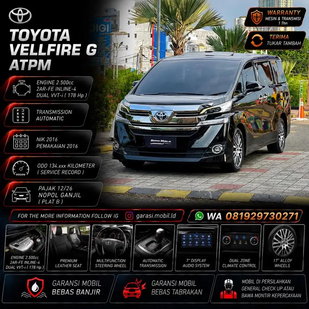 Toyota Vellfire 2.5 G ATPM 2016