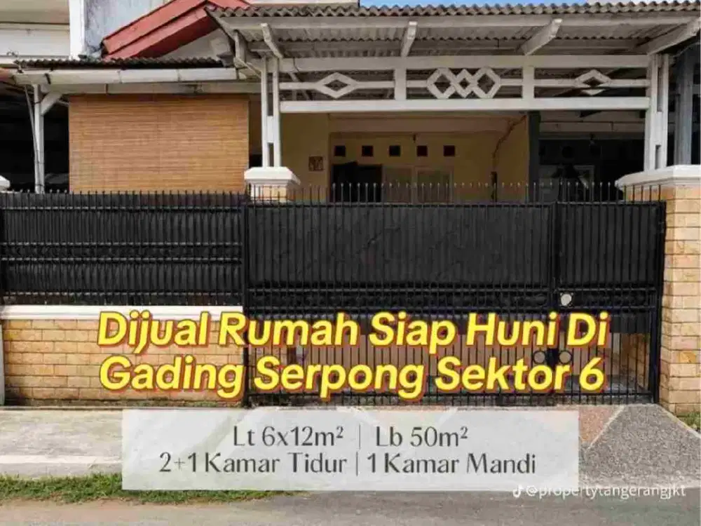 Dijual RUMAH DI SEKTOR 6 ( belakang cluster Michelia) GADING SERPONG
