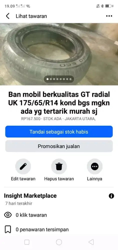 Ban mobil berkualitas GT radial UK 175/65/R14 kond msh bgs mgkn perlu