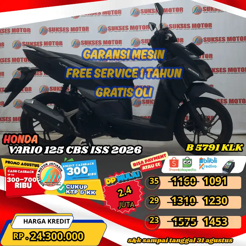VARIO 125 CBS ISS 2026 BISA PAYMENTSPYLATER KREDIVO & CC (SUKSESMOTOR)