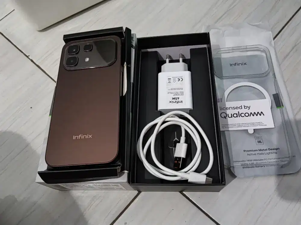 Infinix note 60 8/256 5G NFC Warna Brown fullset baru 3 minggu