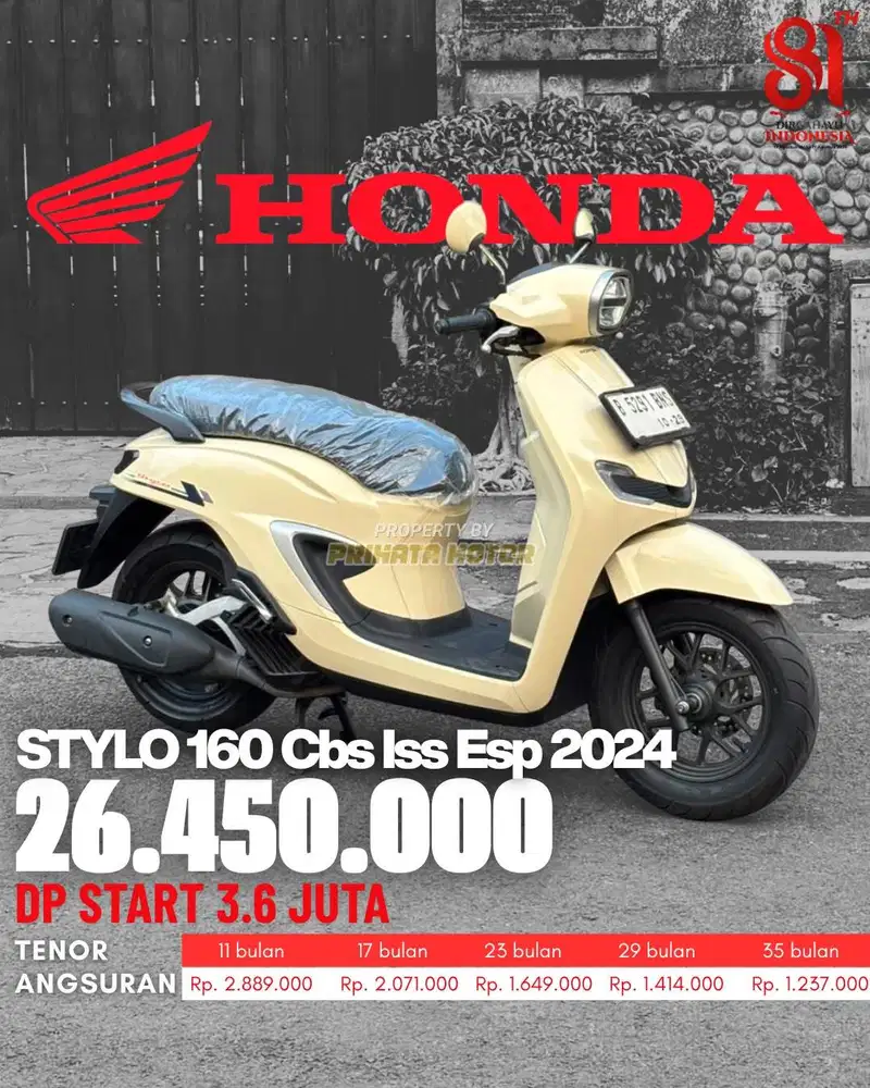 CREDIT DP MULAI 3.6 JUTA !!! HONDA STYLO 160 CBS ISS ESP 2024