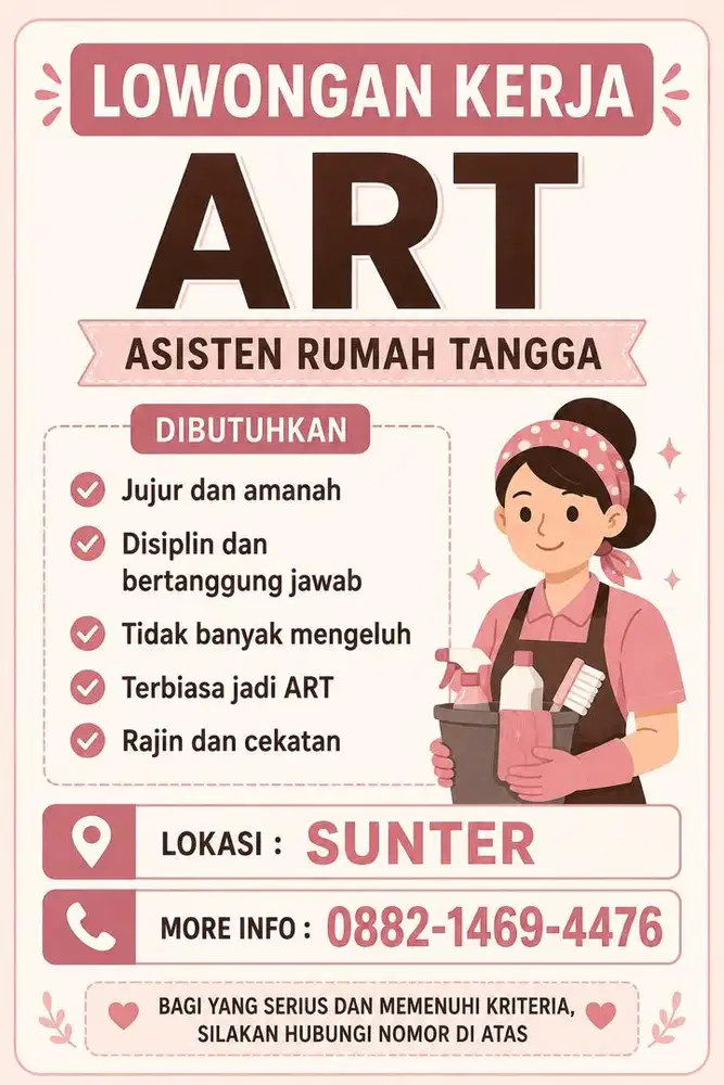 DI BUTUHKAN ART SEGERA