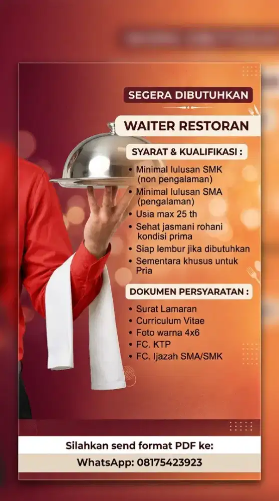 Lowongan Kerja Waiter