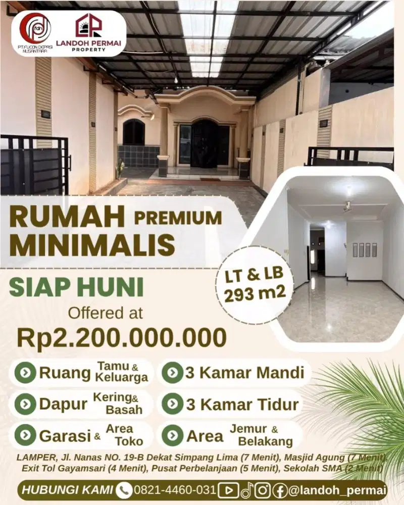 FOR SALE - RUMAH SIAP HUNI - LAMPER TENGAH - STRATEGIS