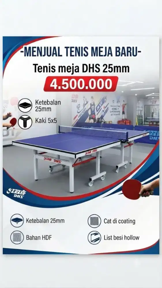 Tenis meja bahan mdf super & hdf, langsung pabrik