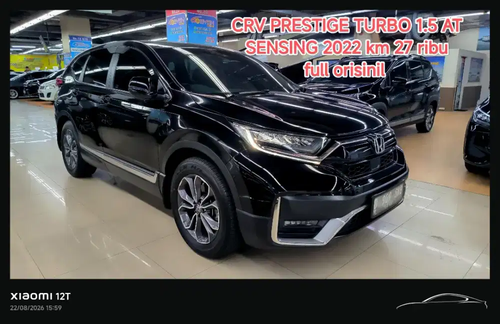 km 27 ribu HONDA CRV PRESTIGE TURBO SENSING AT 2022 ISTIMEWA