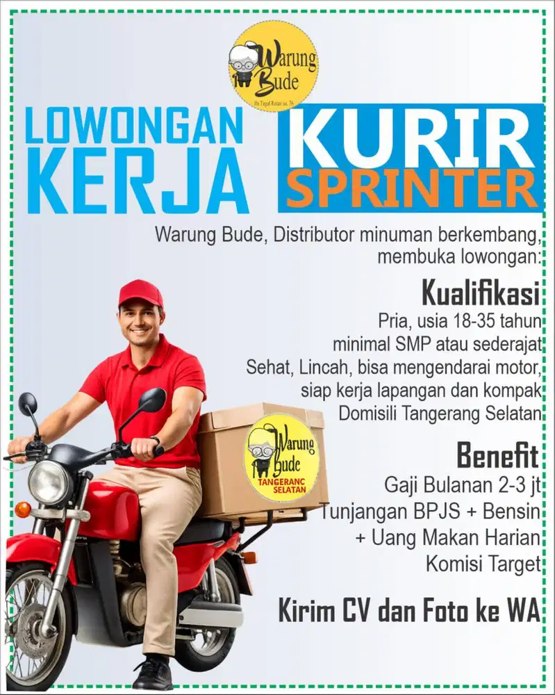 Lowongan Kurir Toko Warungbude Khusus Pondok Aren