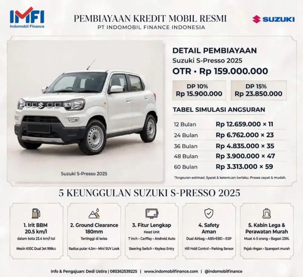 SUZUKI S-PRESSO| KREDIT | PROSES MUDAH!
