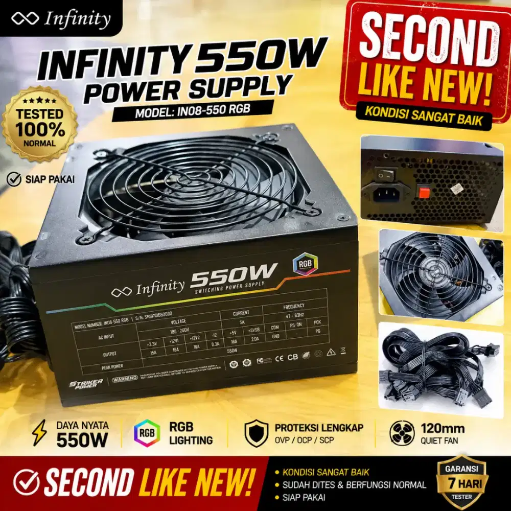 PSU Infinity 550W RGB IN08-550 SECOND LIKE NEW | Power Supply