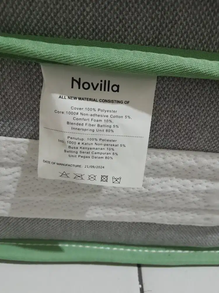 Kasur novilla zize tebal 30.cm P/L  180x200