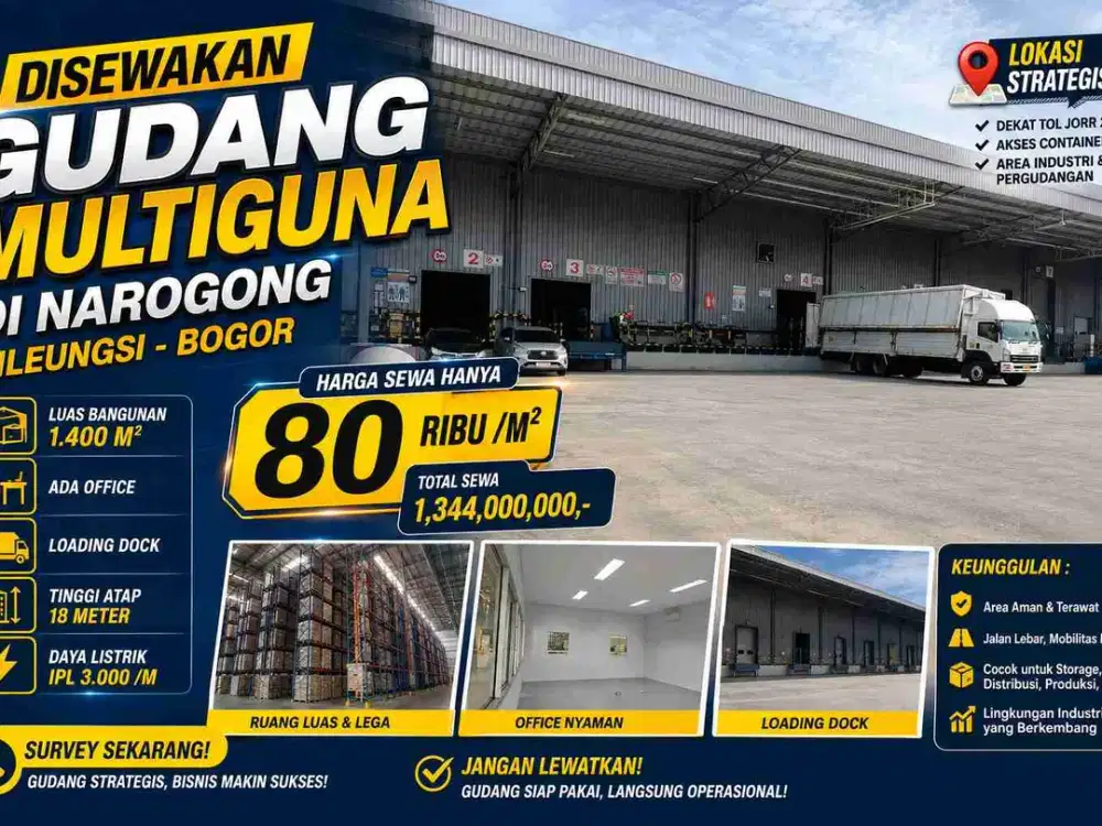 Disewakan Gudang