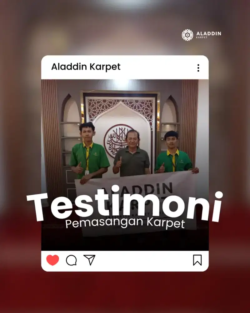 Testimoni pemasangan karpet Masjid type Al Imam ketebalan 14mm