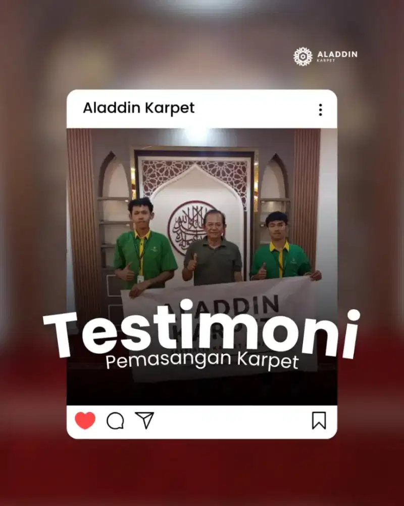 Testimoni pemasangan karpet Masjid type Al Imam ketebalan 14mm