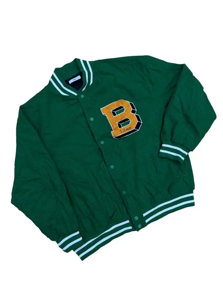 Varsity Wego Stadium Jeket Green B Patch