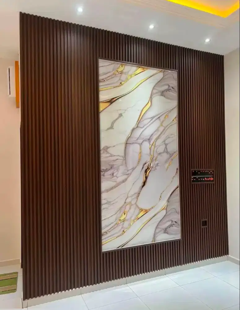 Dekorasi Wpc Panel Kombinasi UV Board Marble Murah Batam