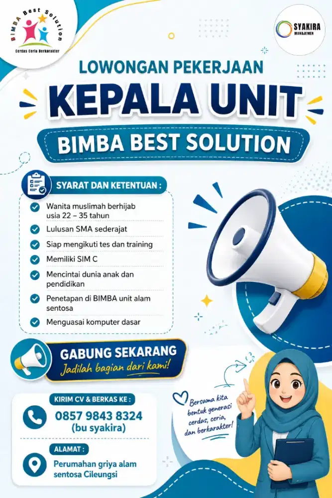Lowongan pekerjaan posisi kepala unit