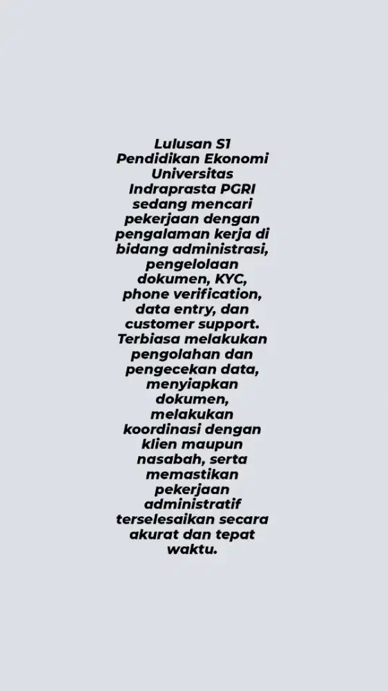 Sedang mencari pekerjaan