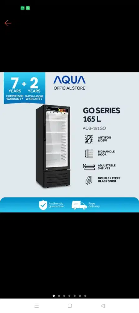 Jual kulkas (Showcase) baru di pake 4 bulan