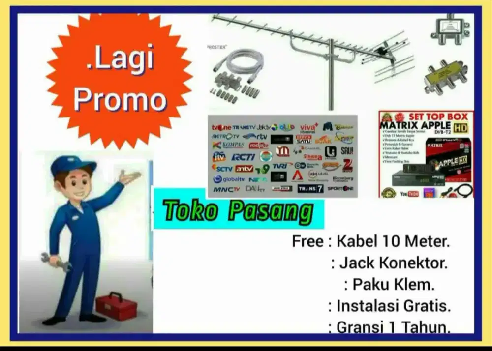Spesialis Team Ahli Pasang Sinyal Antena TV Free Instalasi