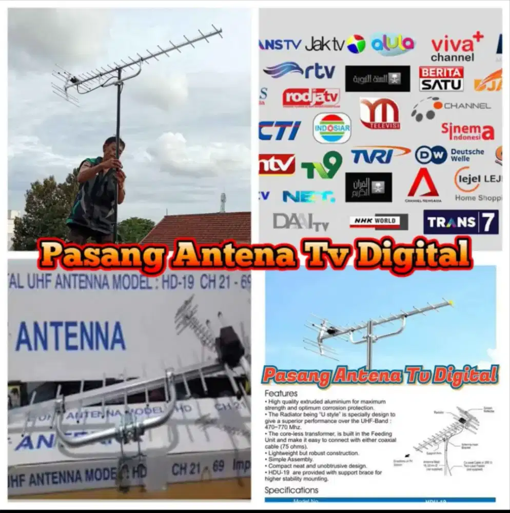 Pemasangan Antena TV Free Instalasi Rapih