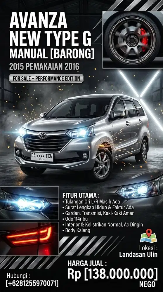 Avanza New Type G Manual Original (BARONG)