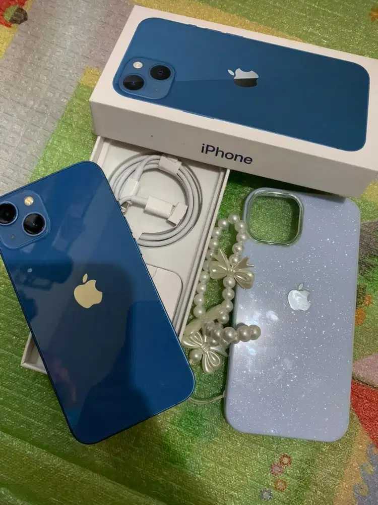 iphone 13 warna blue 128 fullset