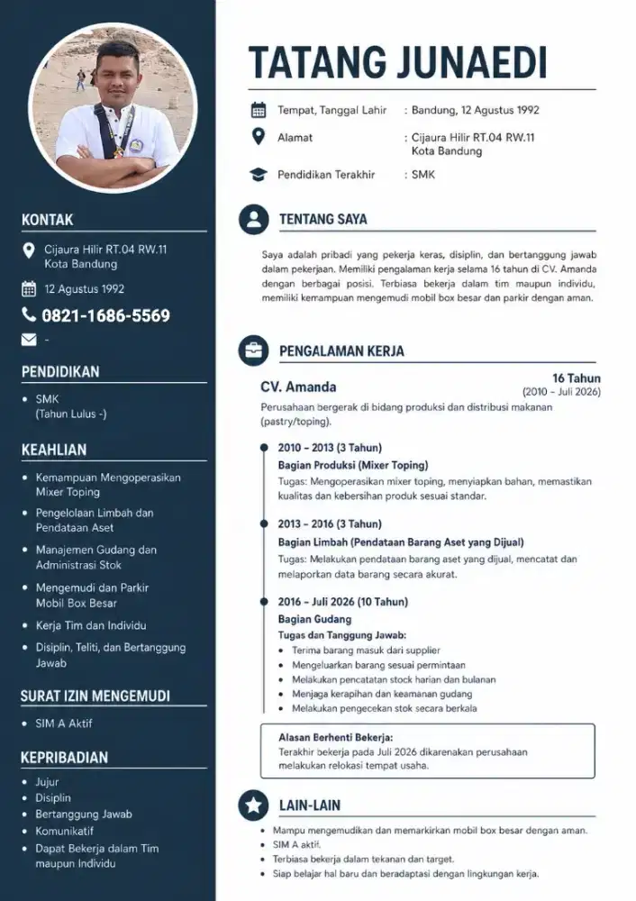 Bismillah cari kerja halal apa aja supir pribadi dll juga ready