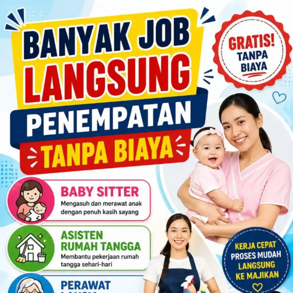 Banyak Lowongan lsg Kerja: Baby Sitter ART & Perawat Lansia Terpercaya