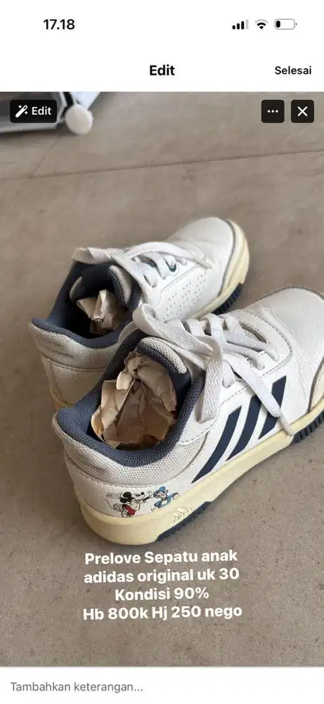 Sepatu anak Adidas ORI disney