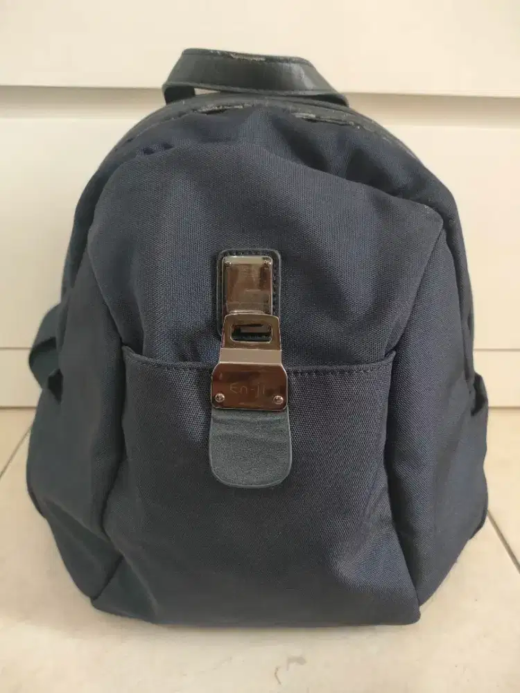 Tas Ransel Enji preloved bagus kuat biru navy dongker