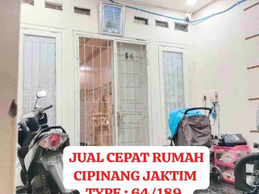 JUAL MURAH RUMAH CIPINANG JAKTIM Type 63/189 meter 3 Lantai Nego by Owner
