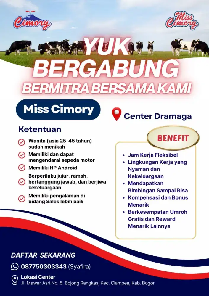 Dibutuhkan Segera Miss Cimory